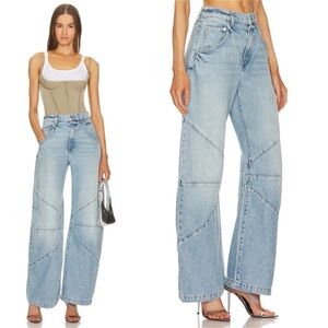 EB DENIM Frederic high waisted barrel wide leg jeans Sunray seam size 26